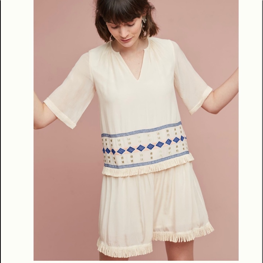 Boho drop-waist dress with tassels from Anthropologie